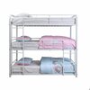 Homeroots 57 x 79 x 74 in. White Metal Triple Full Bunk Bed 347210